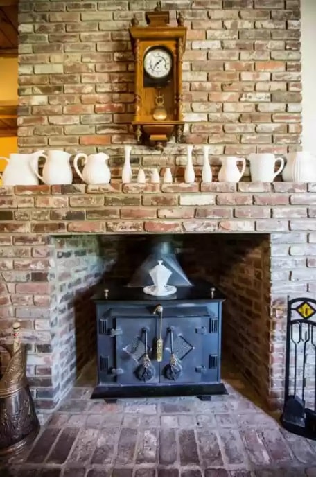 wood oven in fireplace at extra mile