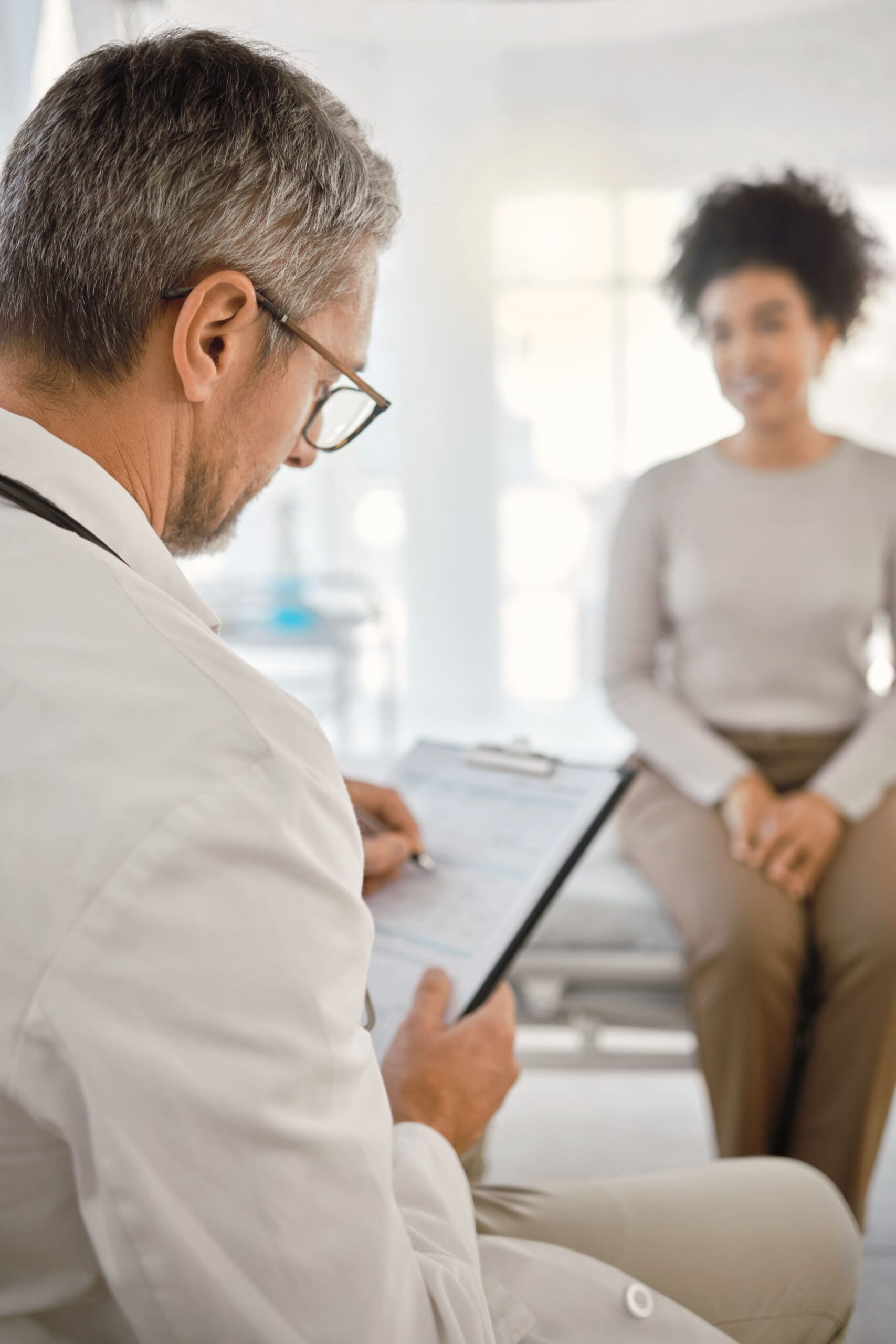 A doctor evaluates a client during cocaine addiction treatment in Mississippi.