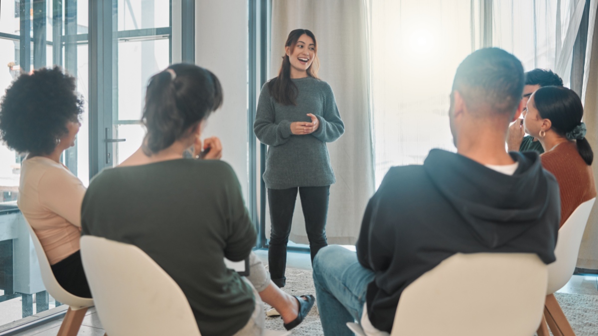 A woman shares her recovery experience and long term goals during relapse prevention therapy in Mississippi