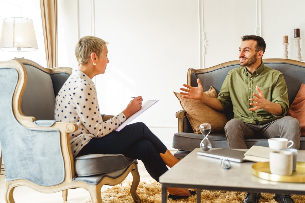 A man enjoys personalized individual therapy.