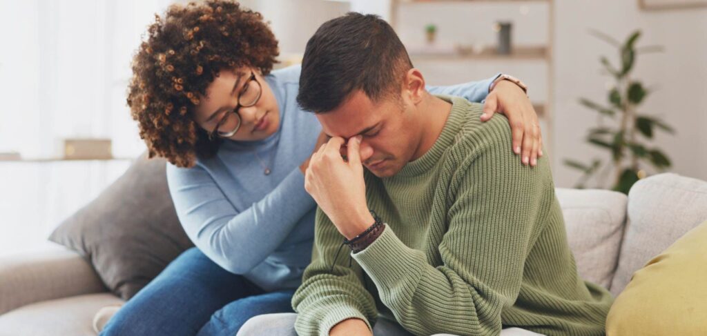 Woman noticing signs and wondering how to help a loved one with addiction.
