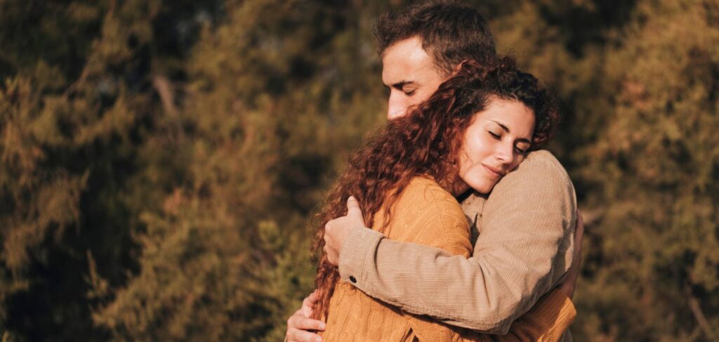 Man supporting his spouse through addiction recovery.