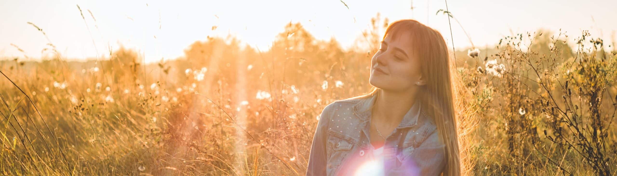 A woman finds relief by practicing stress management in recovery.