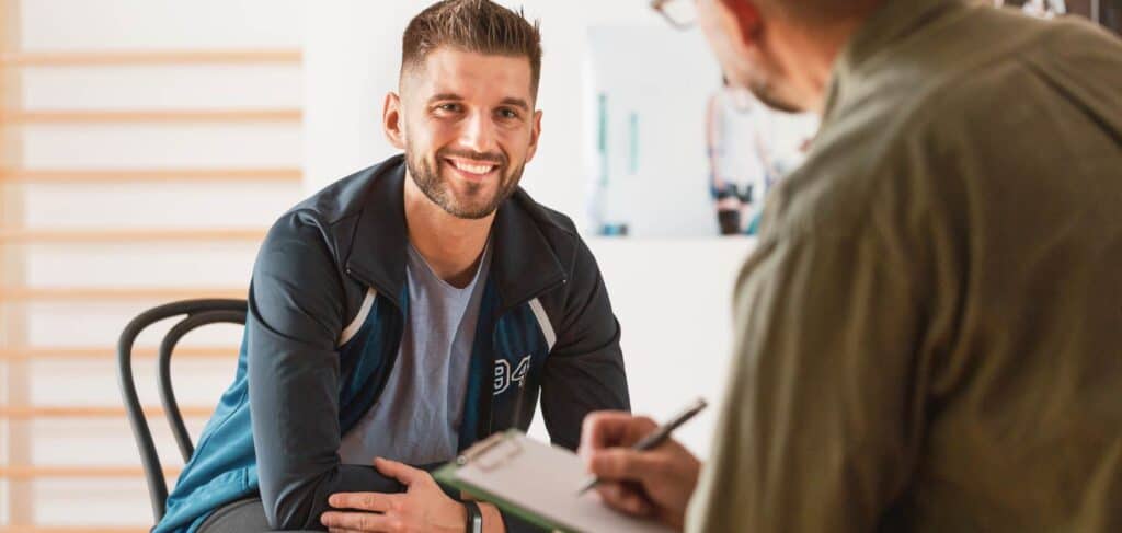 Therapy session at a rehab for men in Mississippi.