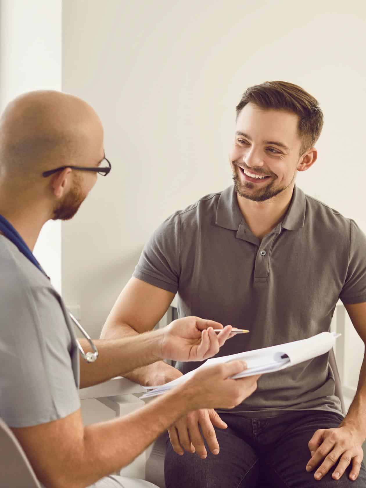 Man completing an intake assessment for rehab programs in Mississippi.